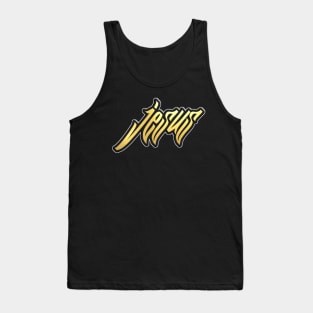 Shiny black and Gold JESUS word ver6 Tank Top